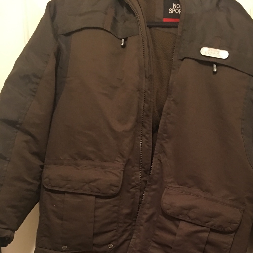 North sportif down coat.  Chocolate brown. Boys!